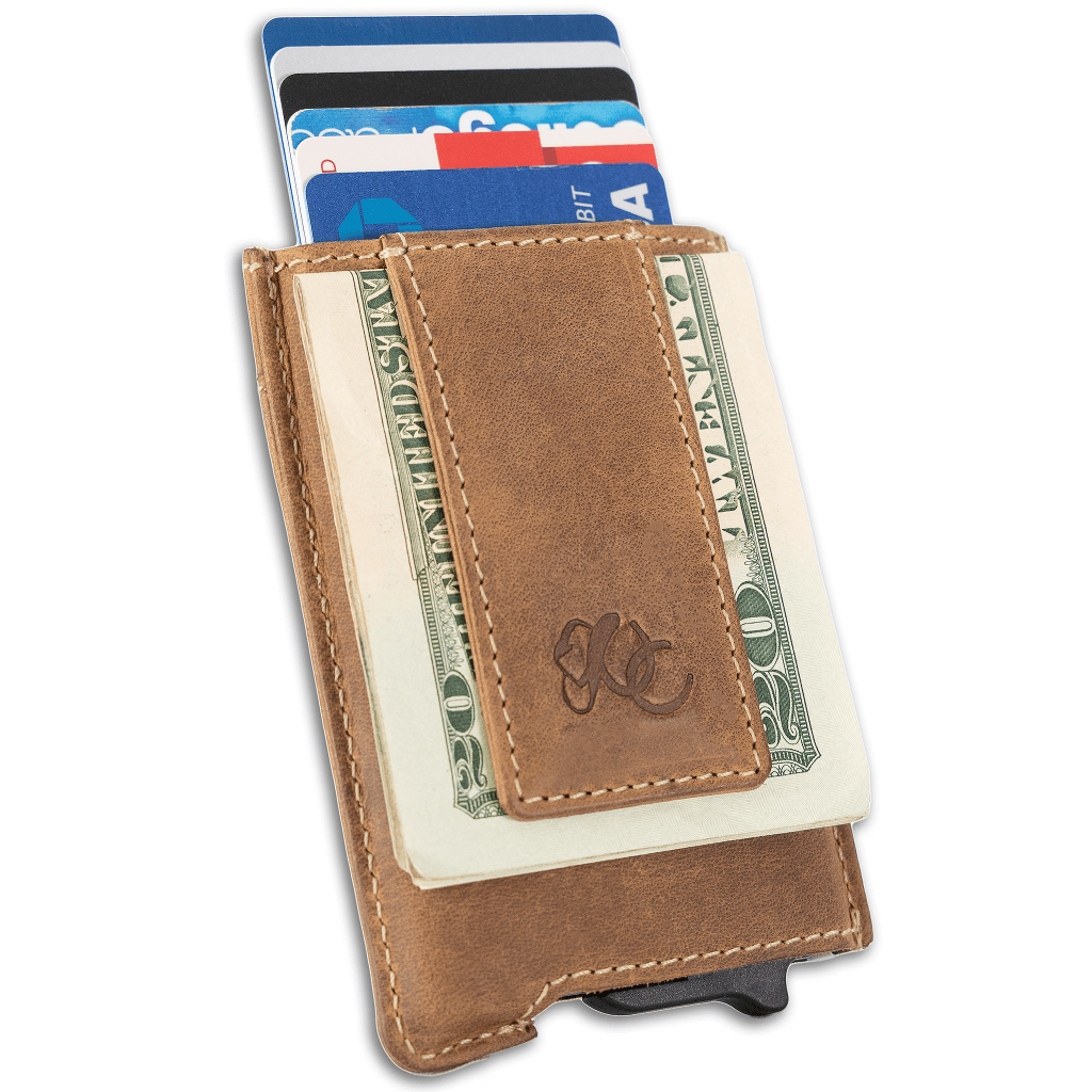 money clip card sleeve Urban Cowboy Automatic Pop Up Wallet (Brown)