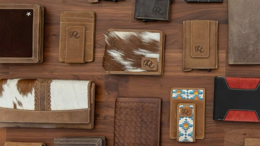 Handcrafted leather Father’s Day gifts featuring wallets, briefcases, dopp kits, and travel bags by UC Leather Company.