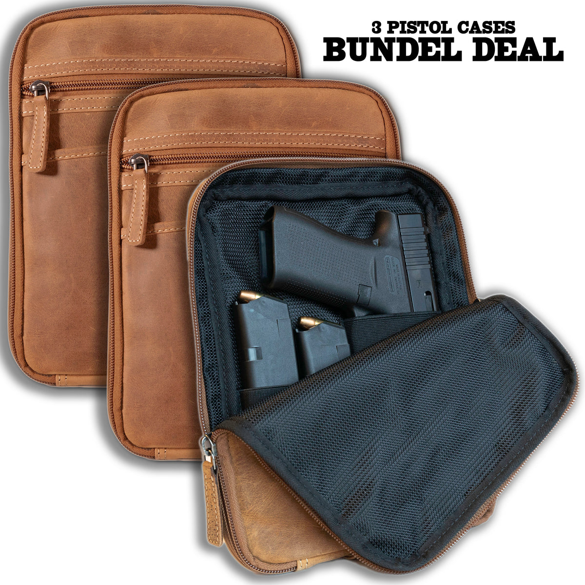 x3 Pistol Cases Bundle