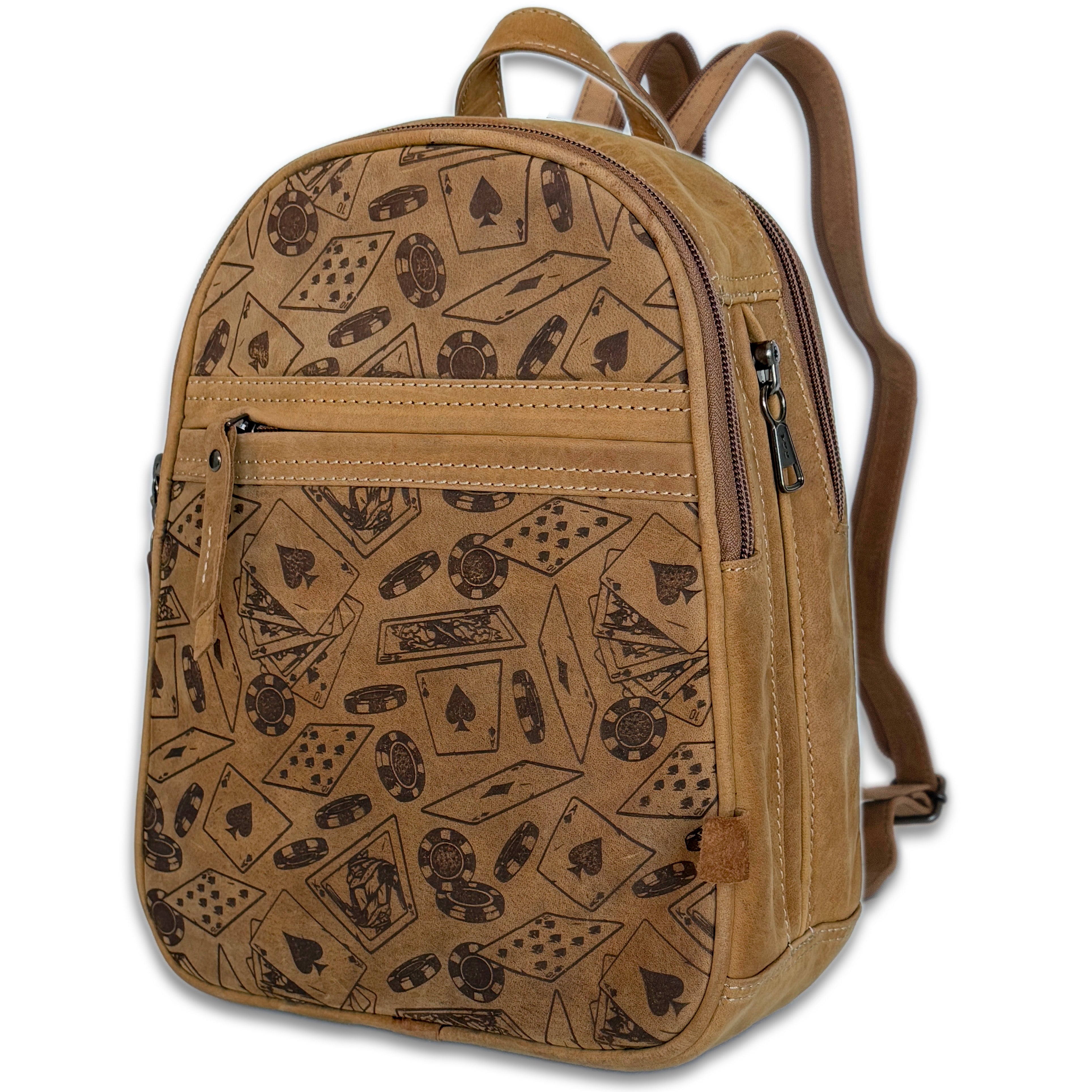 Daisy Full-Grain Leather Backpack Camouflage