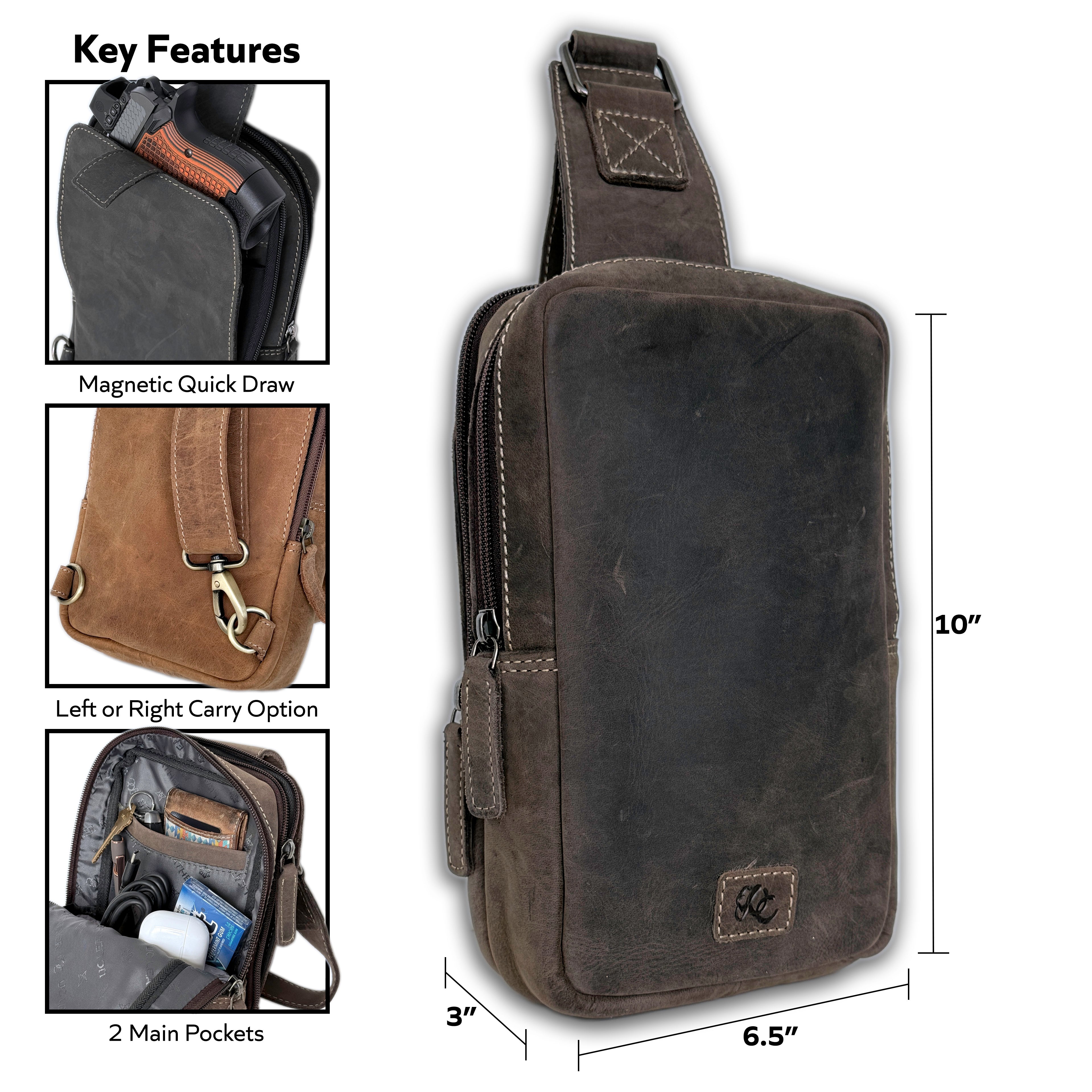 Full-Grain Leather Sling Bag