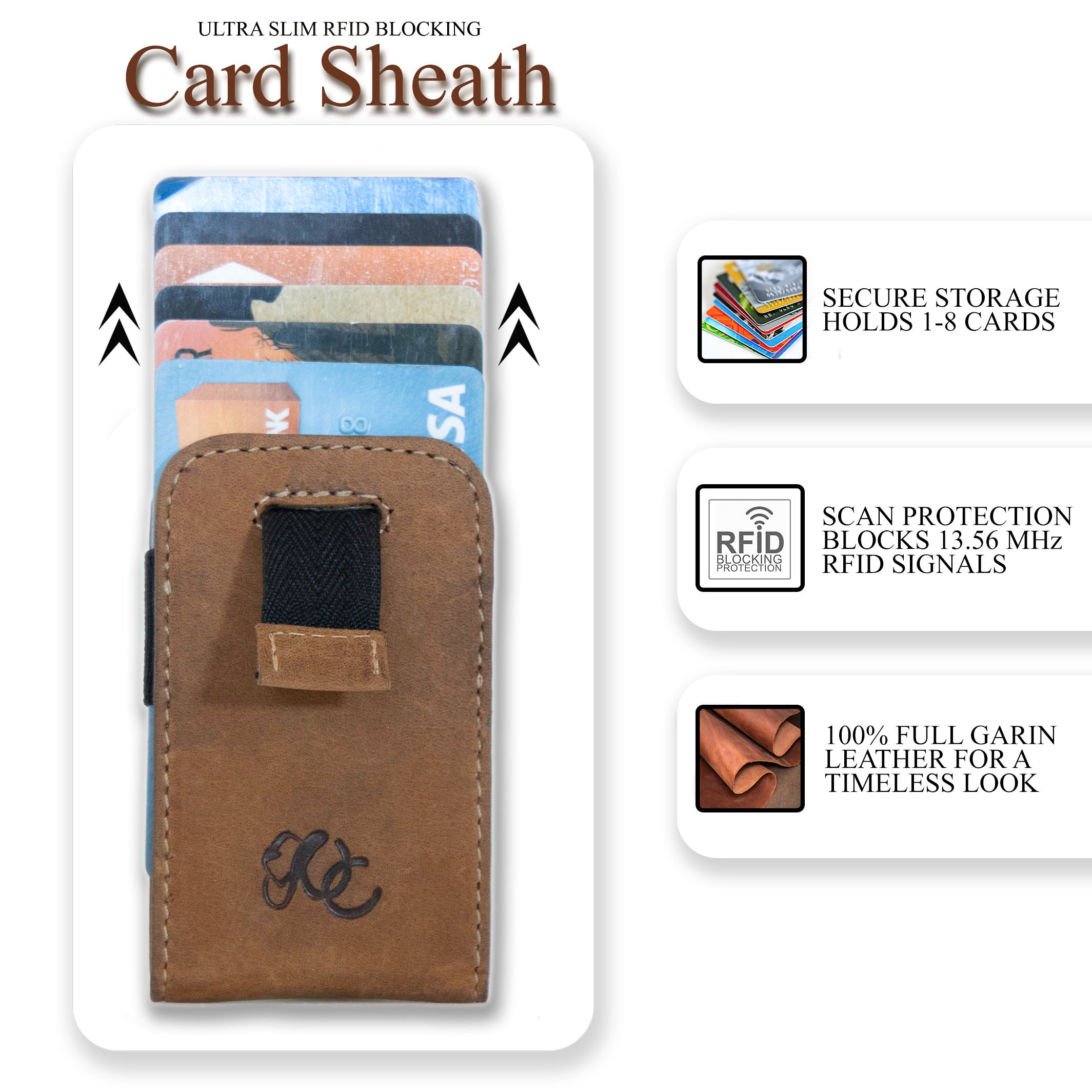 faraday card sleeve Velter and NFC signals Calf & Crocodile Leather Card
