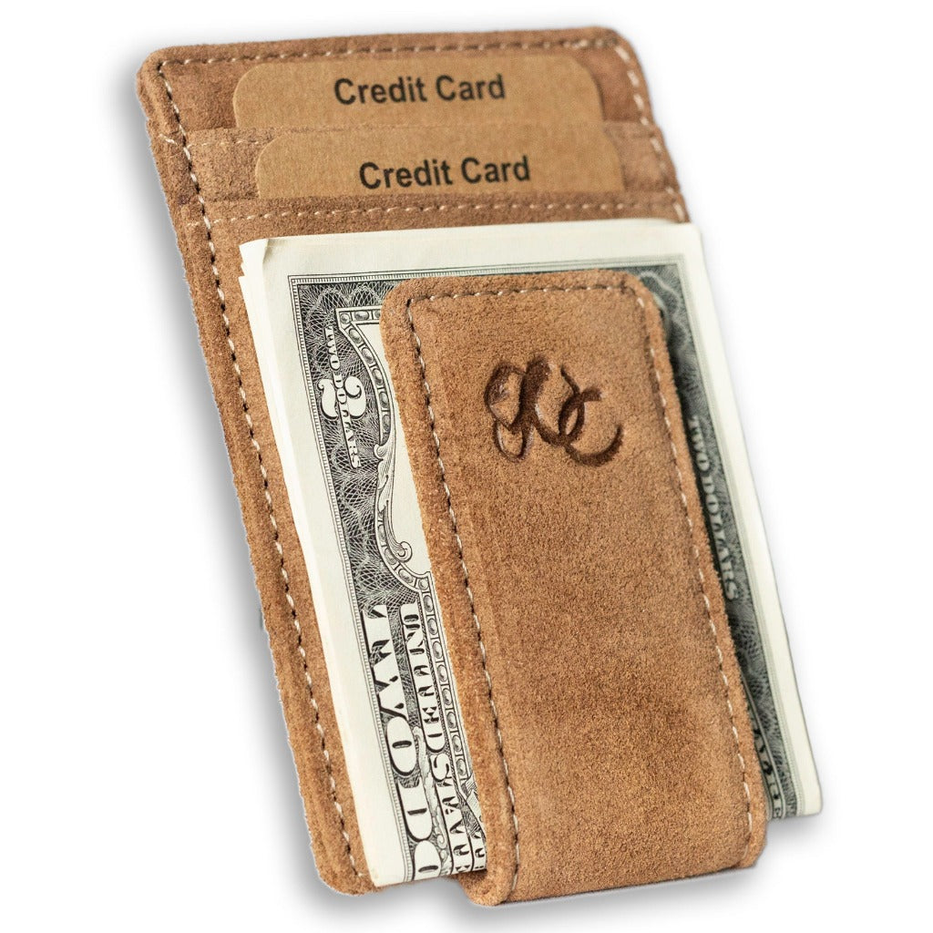 Leather Money Clip Wallet for Men Full Grain Front Pocket 