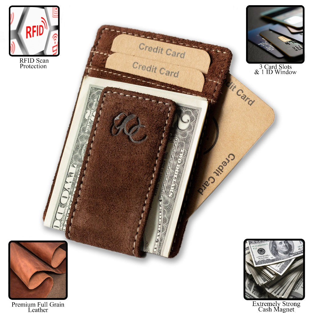 UC Leather Company Leather Money Clip Bifold