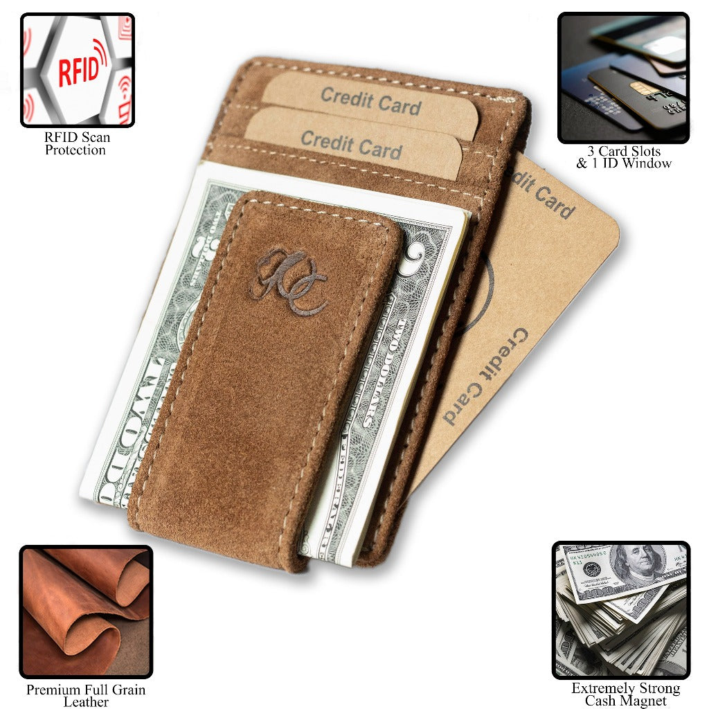 Front Pocket Wallet with Money Clip and ID Window