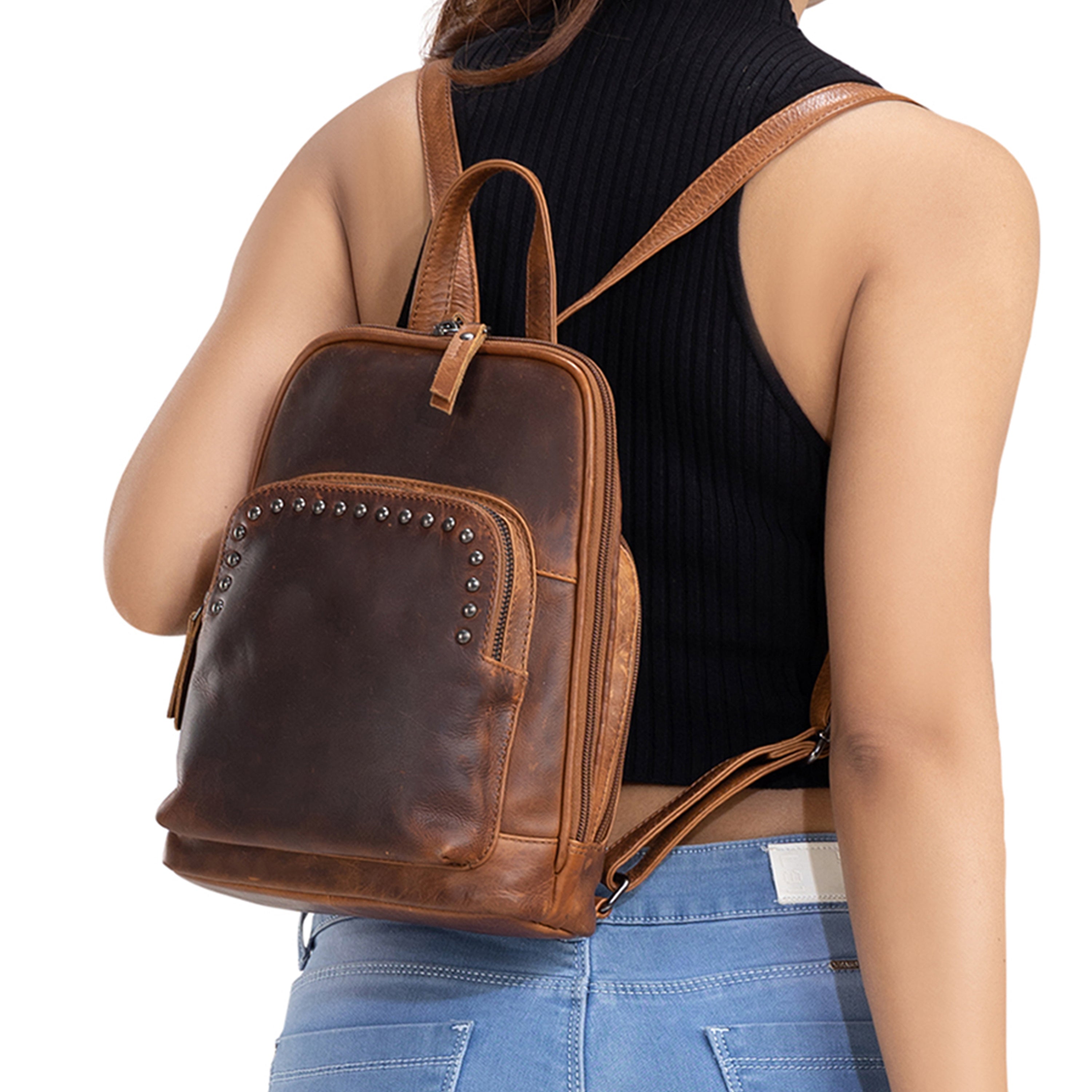 Concealed Carry Abby Leather Backpack – UC Leather Company Concealed Carry Abby Leather Backpack – UC Leather Company