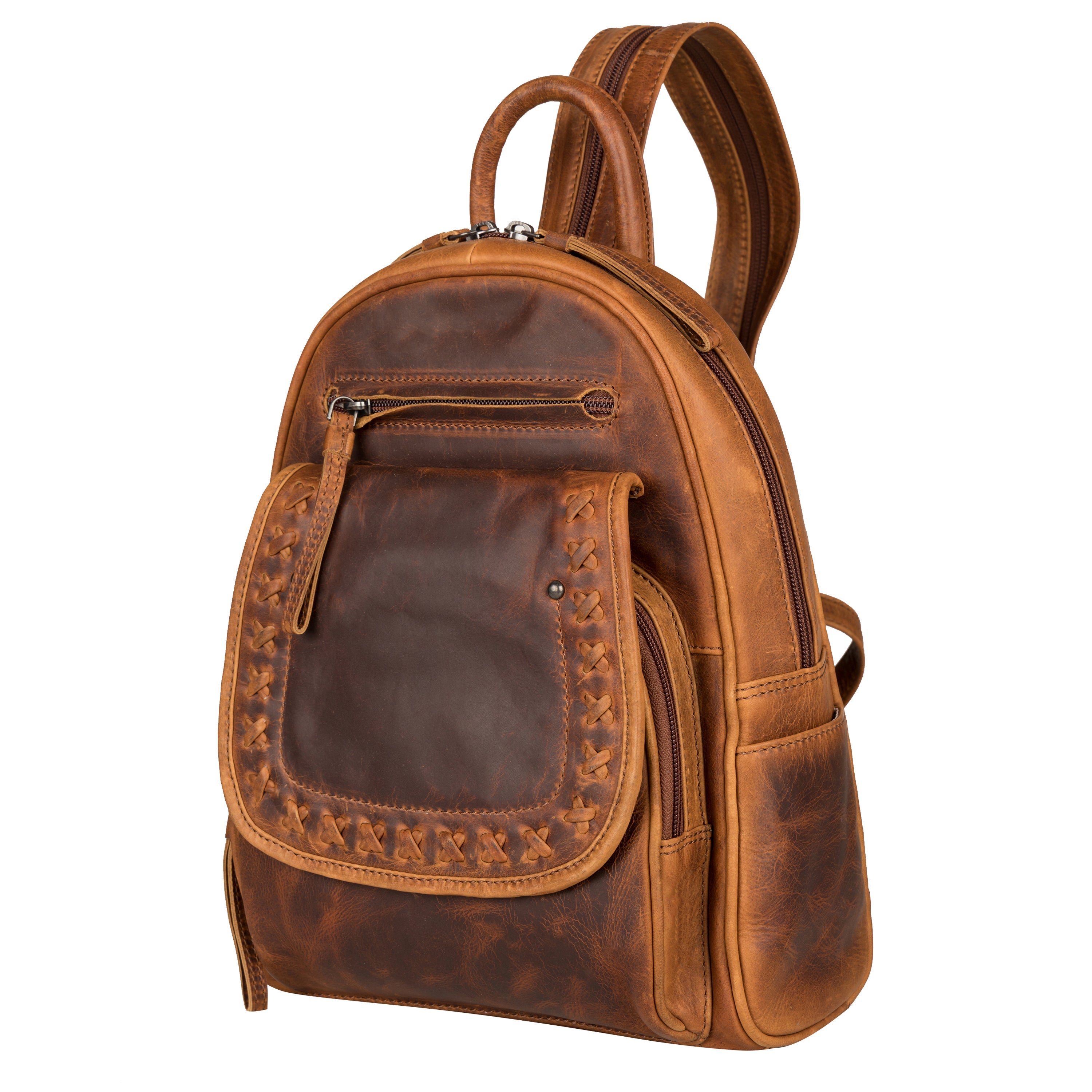 Concealed Carry RFID Daisy Leather Backpack by Lady Conceal Black Concealed Carry RFID Daisy Leather Backpack by Lady Conceal Black