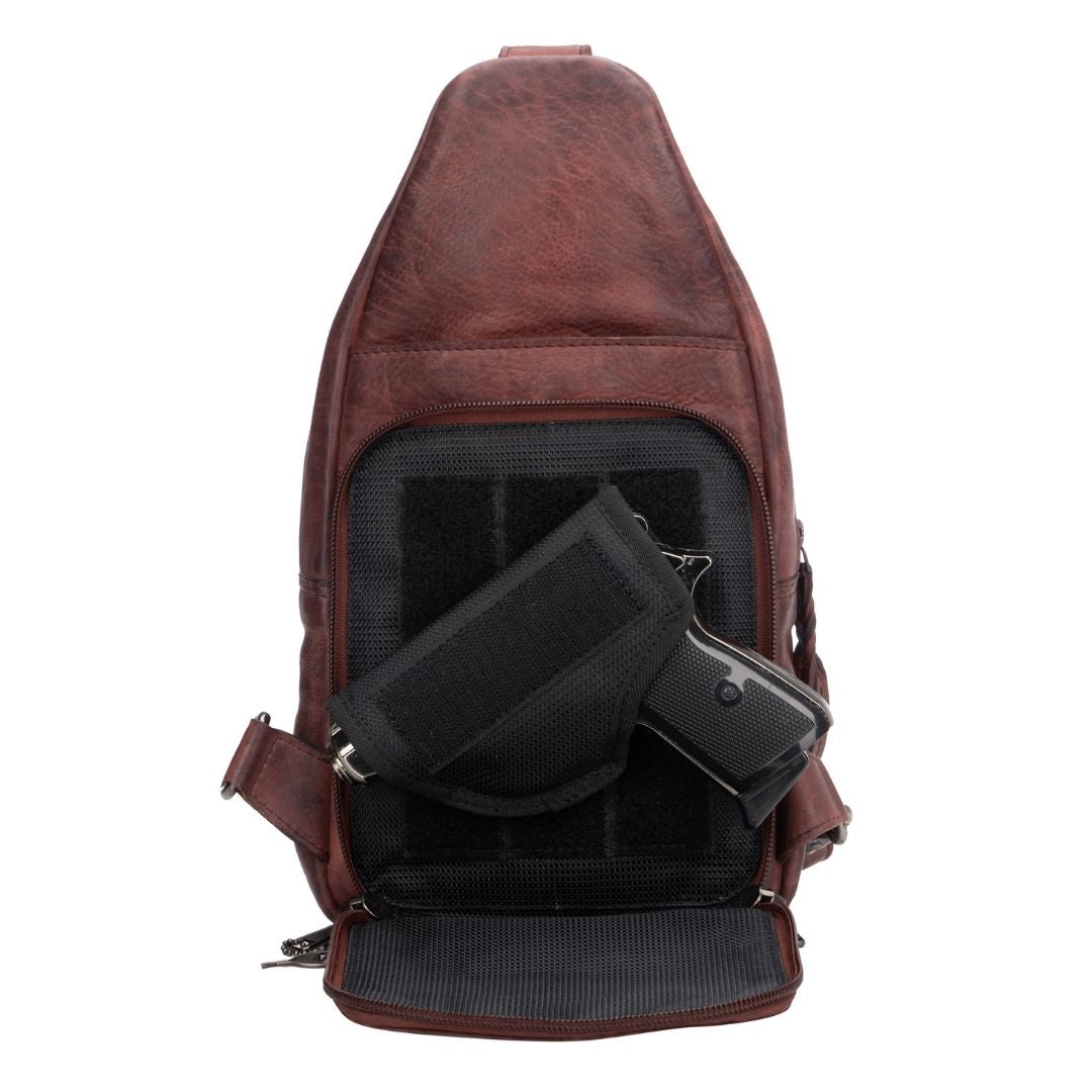 cynnie leather sling backpack Sling Leather Backpack