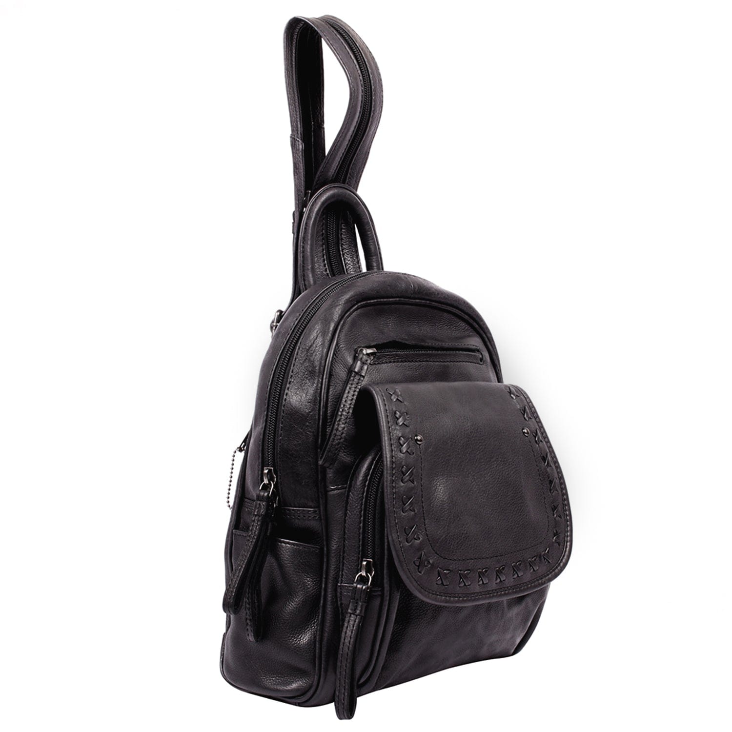 all leather backpack handbags Concealed Carry RFID Daisy Leather Backpack by Lady Conceal Black