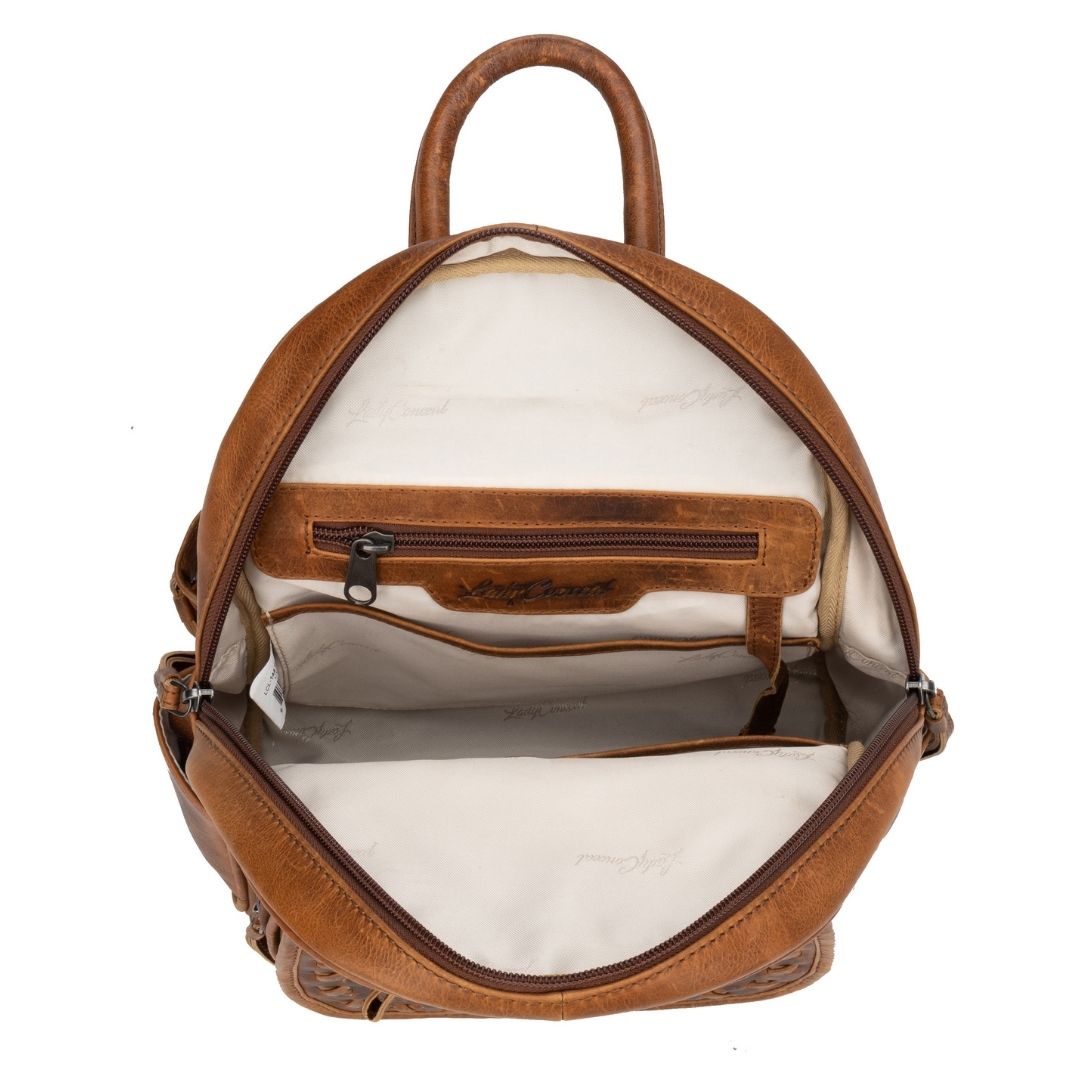 concealed carry leather backpack purse Concealed Carry RFID Daisy Leather Backpack by Lady Conceal Black