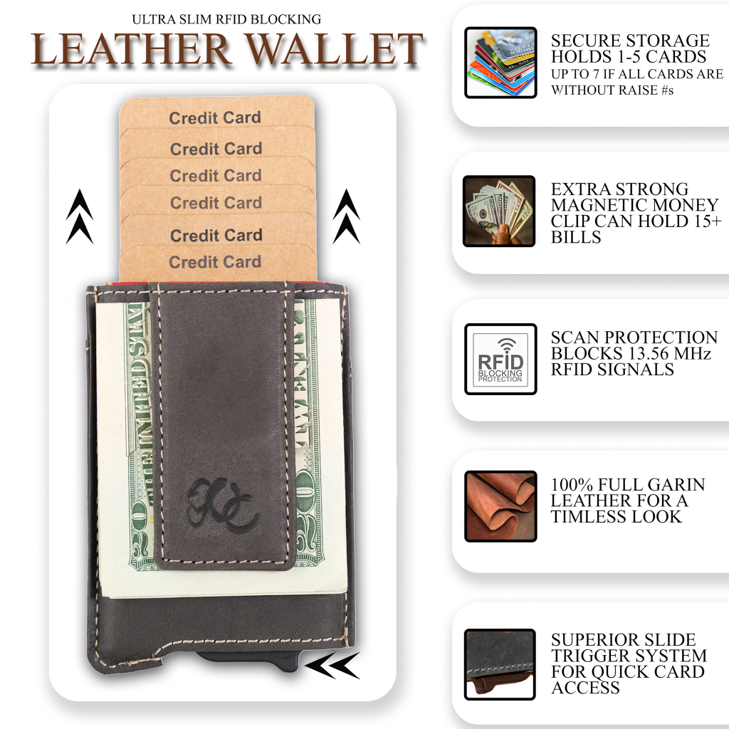 Leather Pop Up Card Holder – Green Walnut lifestyle