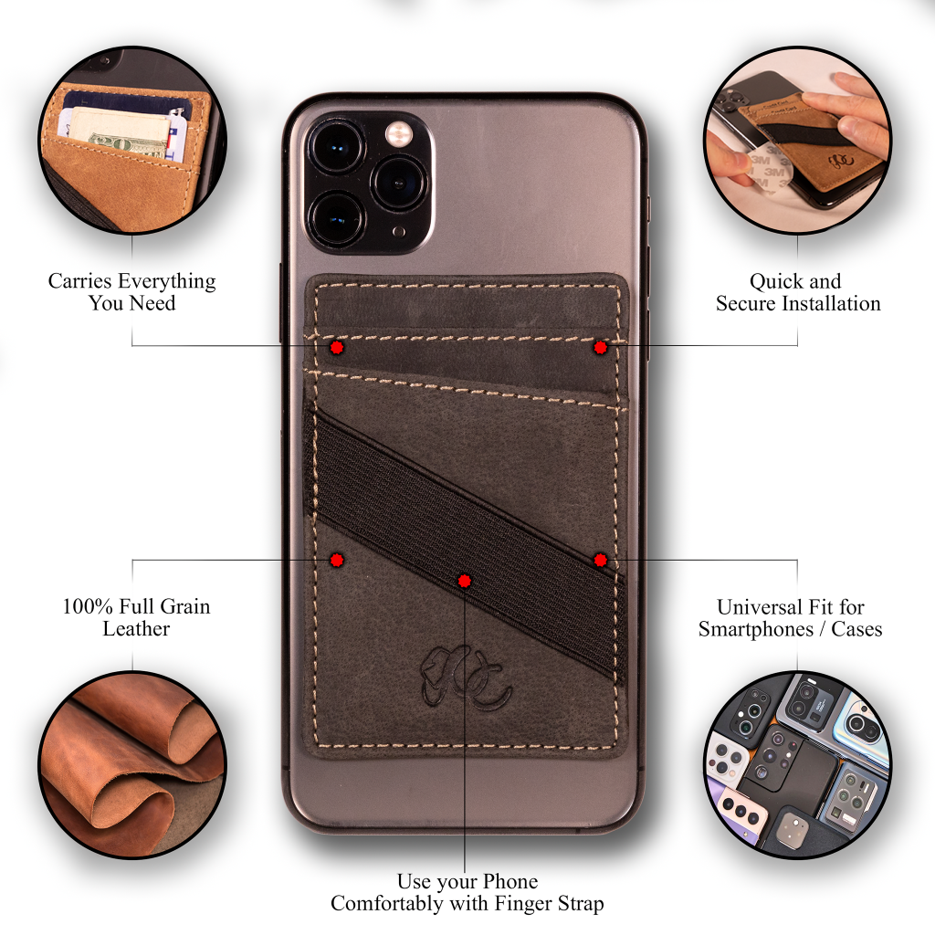 Stick on Phone Wallet Premium Leather Accessory – UC Leather Company