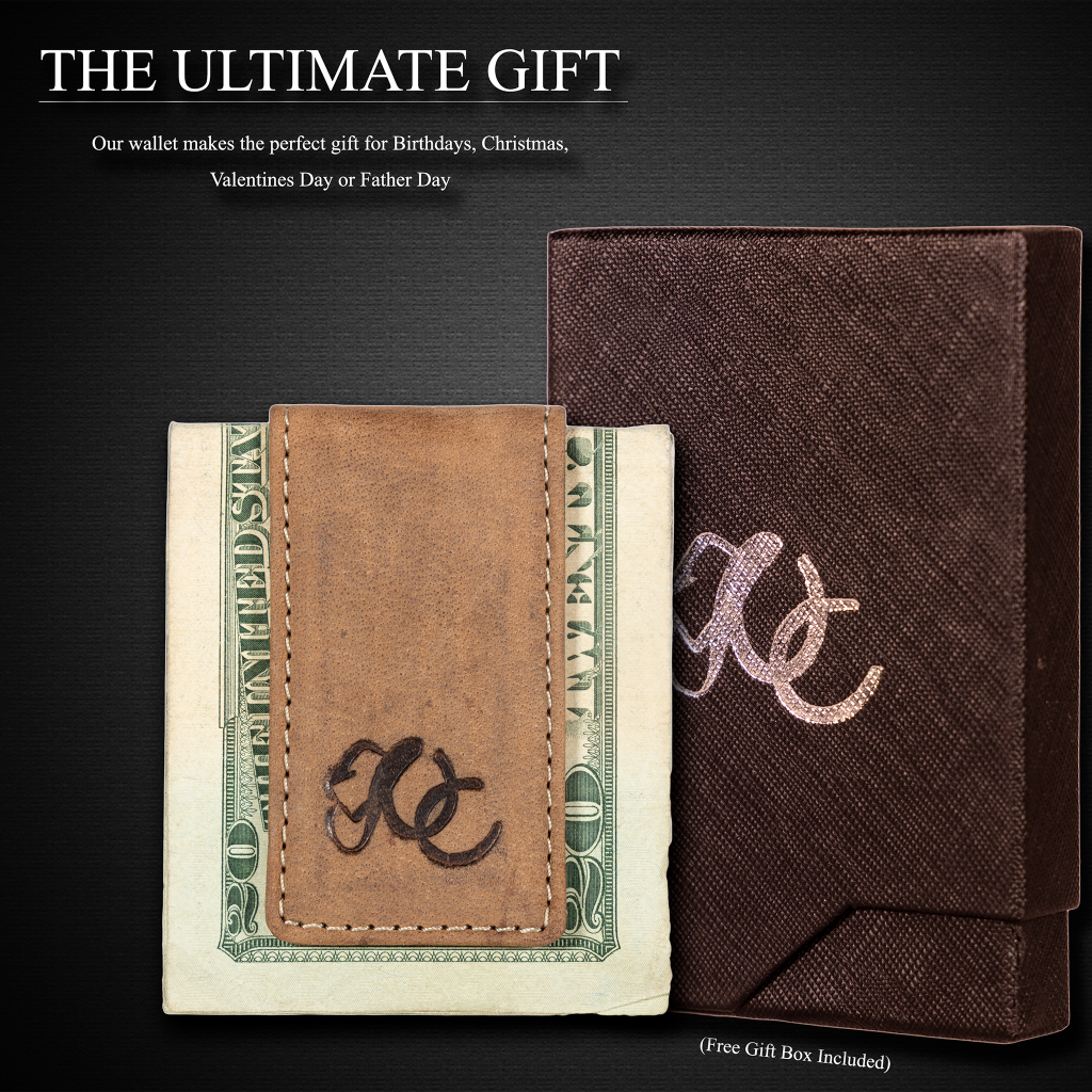UC Leather Company Leather Money Clip Bifold
