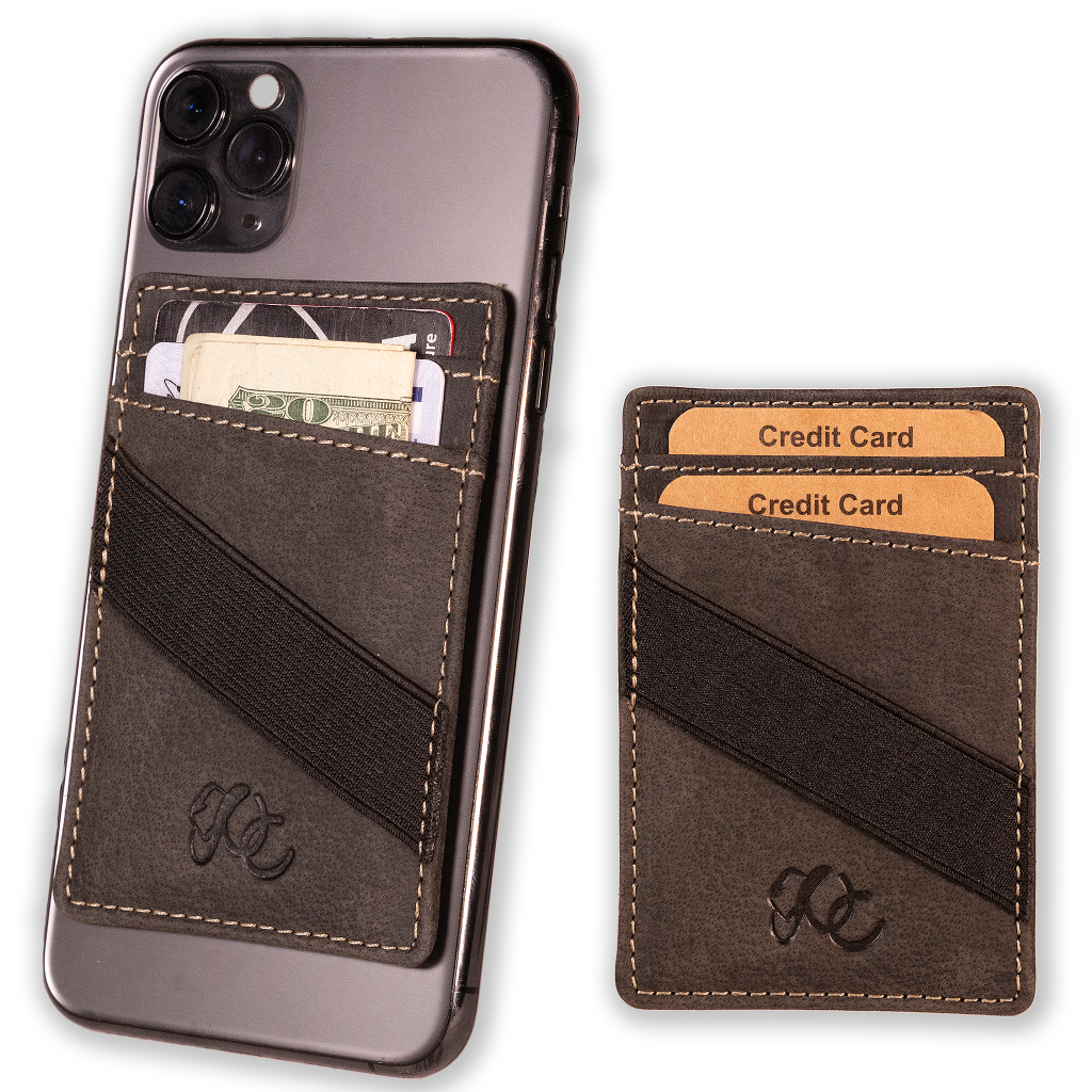 Stick on Phone Wallet - Premium Leather Accessory Black Stick on Phone Wallet - Premium Leather Accessory Black